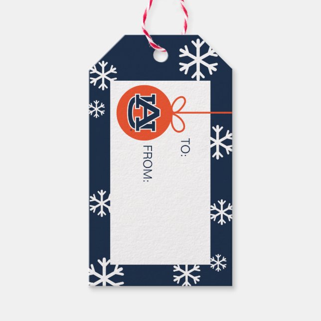 Étiquettes-cadeau Université d'Auburn | Vacances (Devant)