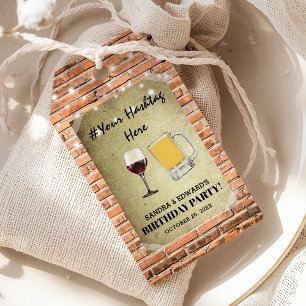 Étiquettes-cadeau Urban Joint Birthday Hashtag bouteilles Tags