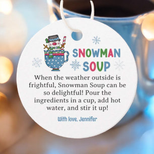 Étiquettes Cadeau Vacances Chaud Coca Favoriser Soupe Snowman
