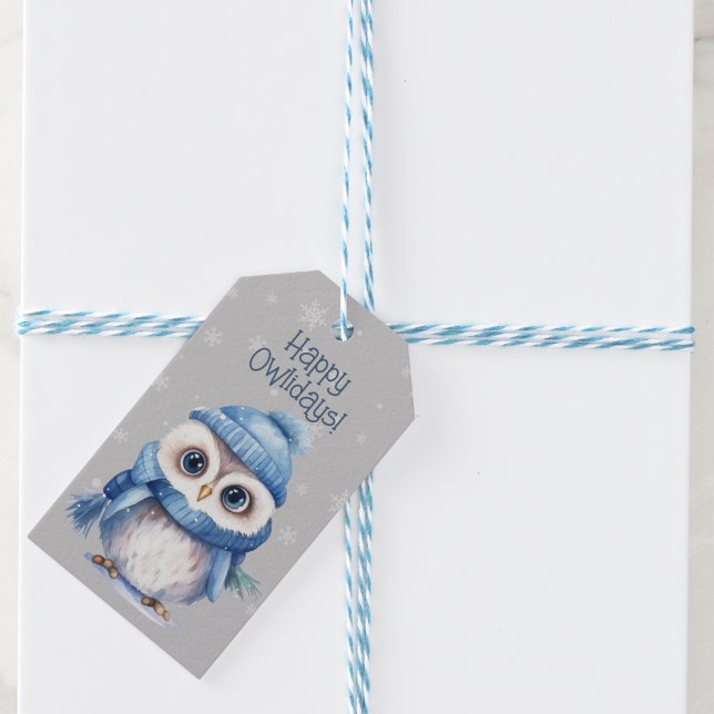 Étiquettes-cadeau Vacances Cute Owl (Créateur téléchargé)