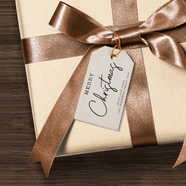 Étiquettes-cadeau Vacances de Noël Classique Minimale (Créateur téléchargé)