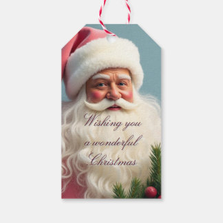 Étiquettes-cadeau Vacances Élégantes Père Noël