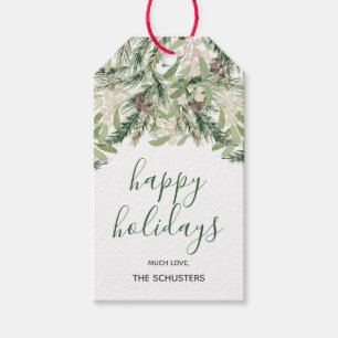 Étiquettes-cadeau Vacances personnalisées florales d'aquarelle