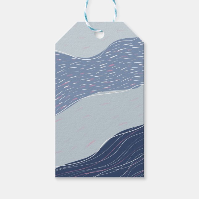Étiquettes-cadeau Vague bleue (Devant)
