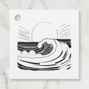 Étiquettes Cadeau Vagues océaniques