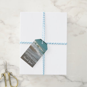 Étiquettes-cadeau Vagues sur la plage bleu turquoise Océan