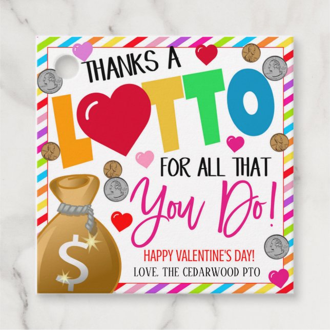 Étiquettes Cadeau Valentine Appréciation Balises cadeaux (Devant)