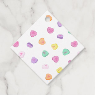 Étiquettes Cadeau Valentines Day Candy Hearts Motif
