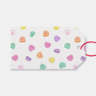 Étiquettes-cadeau Valentines Day Candy Hearts Motif
