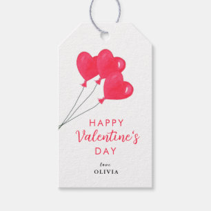 Étiquettes-cadeau Valentines Day Coeur rose Ballons