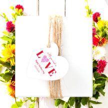 Valentines Day Love Script Coeur rouge