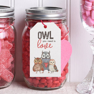 Étiquettes-cadeau Valentine's Day Owls Cute Gift Tags