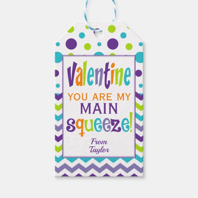 Étiquettes-cadeau Valentines Main Squeeze Squishy (Devant)