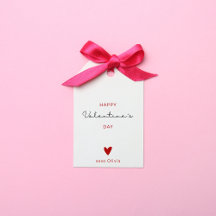Valentines modernes personnalisées en rouge et bla