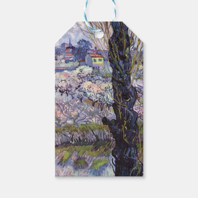 Étiquettes-cadeau Van Gogh Vue Arles Jardin Fleuri (Devant)
