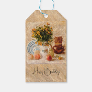 Étiquettes-cadeau Vase avec Fleurs, Café et Fruit, van Gogh