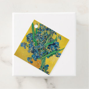 Étiquettes Cadeau Vase Van Gogh avec Iris Classic Impressionnisme