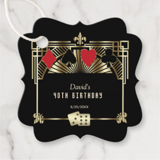Étiquettes Cadeau Vegas Casino Royale Great Gatsby 40e anniversaire