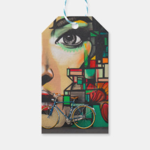 Étiquettes-cadeau Vélos sur le mur de Graffiti