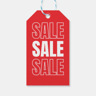 Étiquettes-cadeau Vente Vente Vente Marchandises de détail rouges