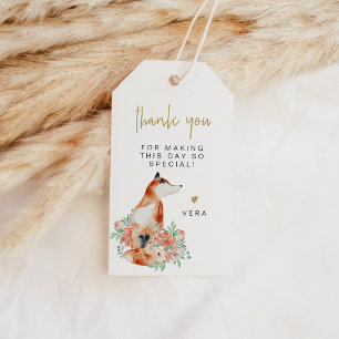 Étiquettes-cadeau VERA Eucalyptus Verdure & Terracotta Renard Floral