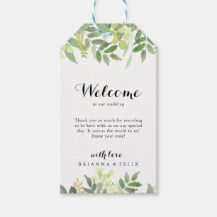 Étiquettes-cadeau Verdure Botanique Foliage Mariage Bienvenue