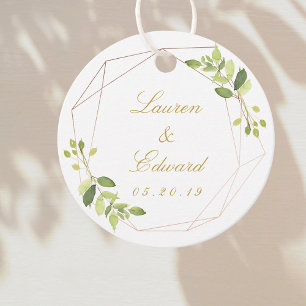 Étiquettes Cadeau Verdure géométrique moderne Mariage personnalisé r
