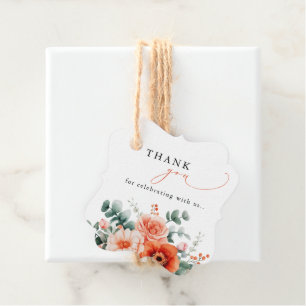 Étiquettes Cadeau Verona Sunset Bright Orange Weddin Merci