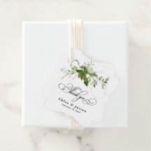 Vert Botanique Chic Elégant Mariage Merci