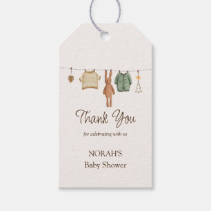 Étiquettes-cadeau Vêtements Boho minimaux Merci Baby shower