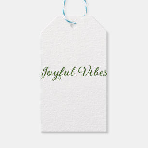 Étiquettes-cadeau Vibes joyeux Noël vert nom de famille