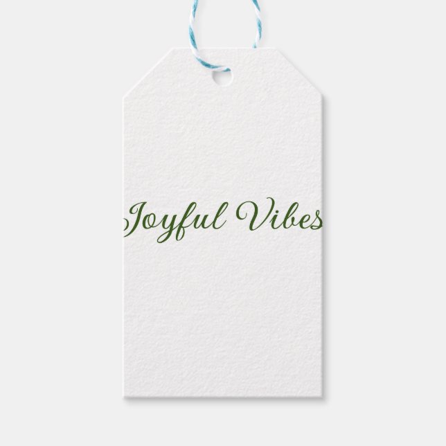 Étiquettes-cadeau Vibes joyeux Noël vert nom de famille (Devant)