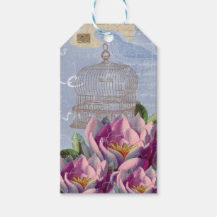 Étiquettes-cadeau Victorian Love Thoughts Dreams Butterfly Bird Cage