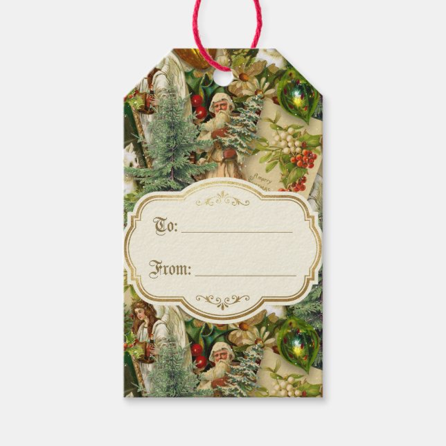 Étiquettes-cadeau Victorian Yuletide Splendor (Devant)