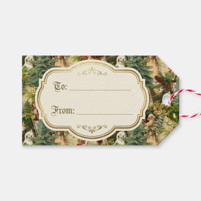 Étiquettes-cadeau Victorian Yuletide Splendor (Devant (Horizontal))