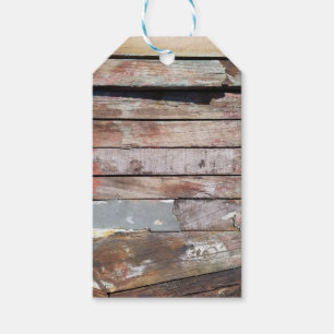 Étiquettes-cadeau Vieux bois rustique bateau en bois plank
