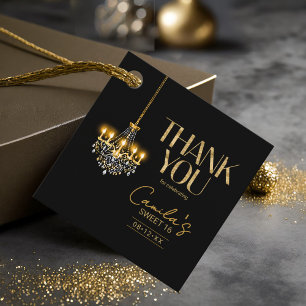 Étiquettes Cadeau Vieux Hollywood Lustre en Glam Sweet 16 ID1108