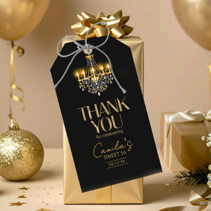 Étiquettes-cadeau Vieux Hollywood Lustre en Glam Sweet 16 ID1108