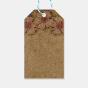Étiquettes-cadeau Vieux papier peint floral