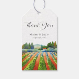 Étiquettes-cadeau Vignoble Rouge Vert Bleu 