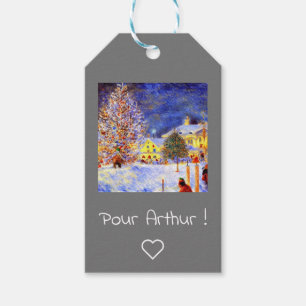 Étiquettes-cadeau Village en hiver