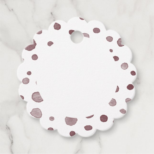 Étiquettes Cadeau Vin Confetti Aquarelle Points Favoriser les étique (Devant)