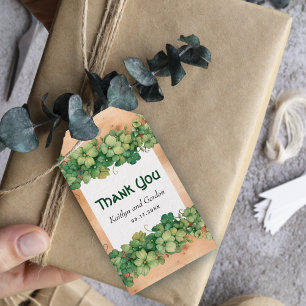 Étiquettes-cadeau Vin et bois rustique St. Patrick's Day mariage