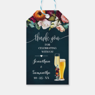 Étiquettes-cadeau Vin Marine Bubbles & Brews Wedding shower Favorise
