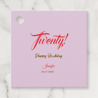 Étiquettes Cadeau vingt20 lettre anniversaire ajouter nom date année