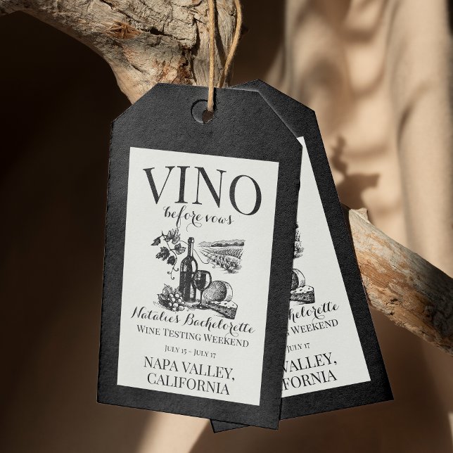 Étiquettes-cadeau Vino Avant Vows Bach Custom Winery Bachelorette (Créateur téléchargé)