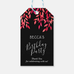Étiquettes-cadeau Vins roses chauds sur le Merci d'anniversaire noir