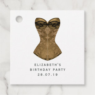Étiquettes Cadeau Vintage fleur de Lis en noir et or