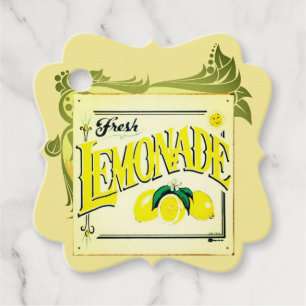 Étiquettes Cadeau Vintage signe citron fruits d'été