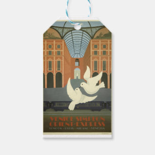 Étiquettes-cadeau Vintage voyage Milan Orient Express